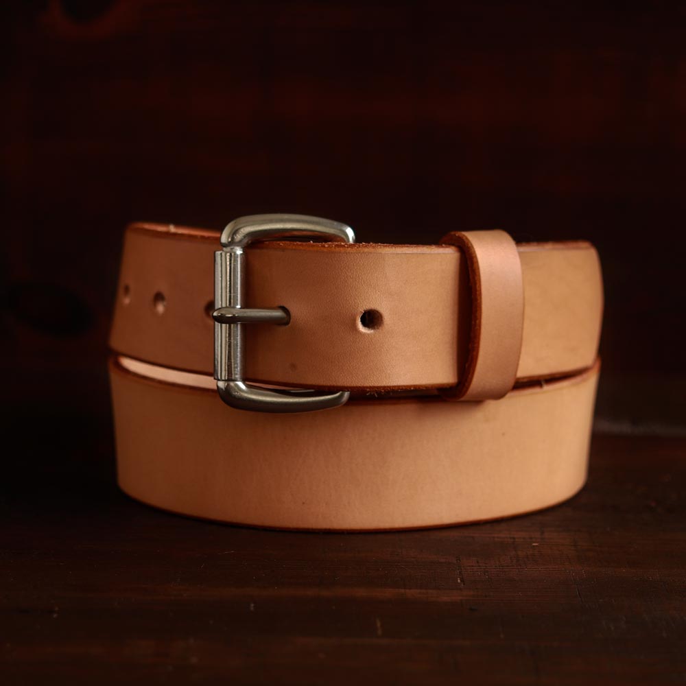 Mens-leather-belt-no1-natural-stainless DIY Leather Belt Pattern
