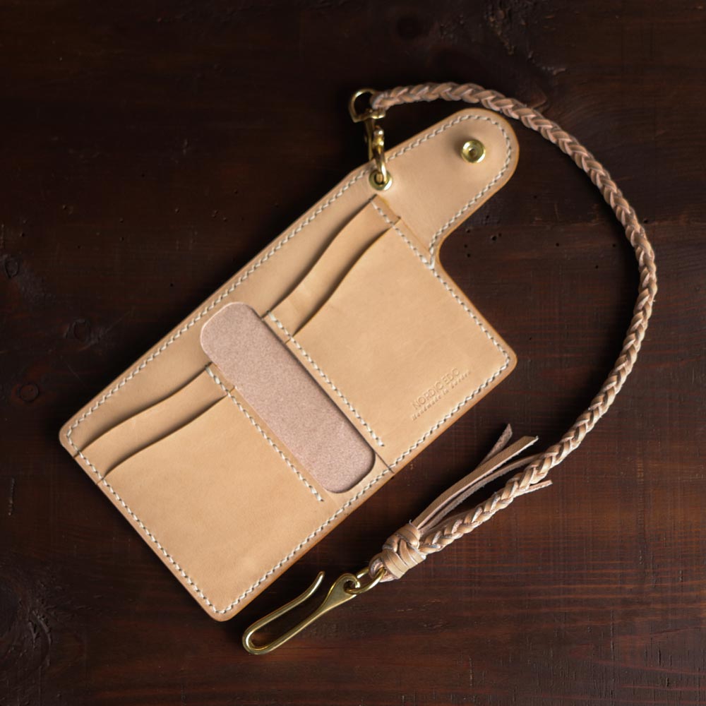 Leather Biker Wallet Natural Open Leather Biker Wallet Natural Open