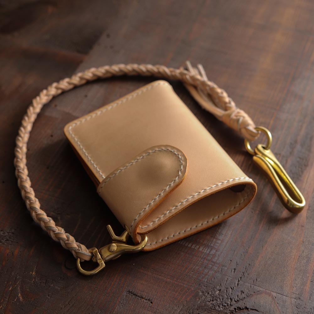 Leather Biker Wallet Natural Snap Leather Biker Wallet Natural Snap